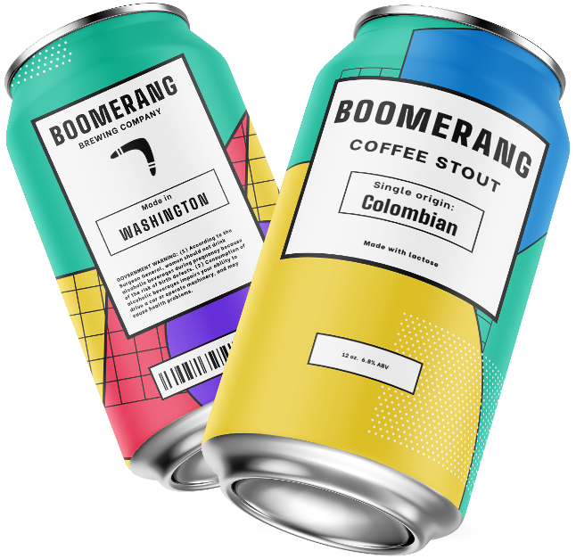 Two beer cans with digitally printed custom labels